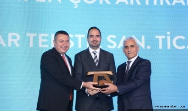 Nazar Tekstil'e ihracatını en çok arttıran başarı özel ödülü verildi!
