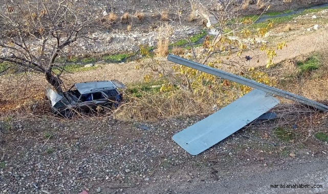 Kahramanmaraş’ta otomobil şarampole yuvarlandı: 2 yaralı