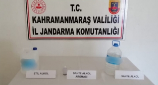 Elbistan’da sahte alkol ele geçirildi