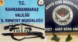 Kahramanmaraş’ta 10 Şüpheli Şahıstan 11 Adet Silah Ele Geçirildi