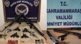 Kahramanmaraş’ta 15 Şüpheli Şahıstan 24 Adet Silah Ele Geçirildi