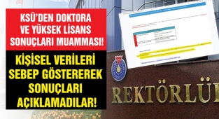 KSÜ’den Doktora ve Yüksek Lisans Sonuçları Muamması!