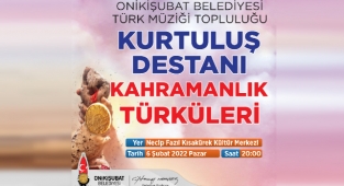 Onikişubat Belediyesi Türk Müziği Topluluğu Konserine Davet