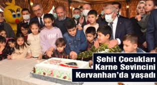 Şehit Çocukları Karne Sevincini Kervanhan'da yaşadı
