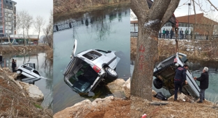 Elbistan’da hafif ticari araç nehre uçtu: 1 ölü 2 yaralı