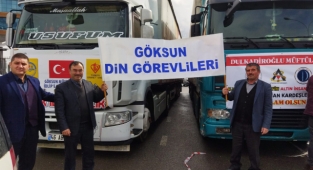 Kahramanmaraş’ın Göksun ilçesinden İdlib’e yardım tırı