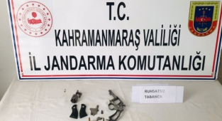 Pazarcık’ta ruhsatsız tabanca ele geçirildi