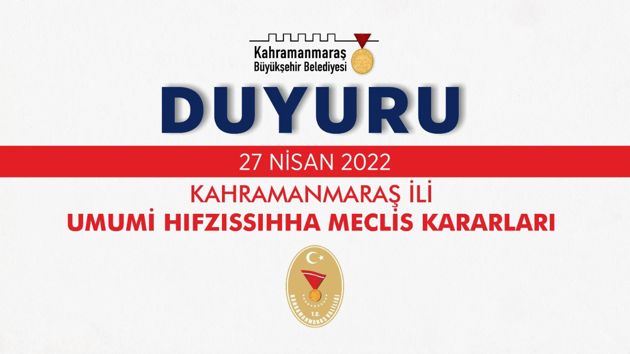 İl Umumi Hıfzıssıhha Meclis Kararı Yayınlandı