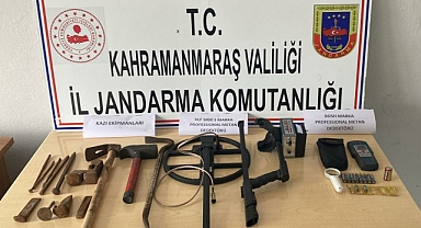 Kahramanmaraş’ta kaçak kazı yaparken yakalandılar