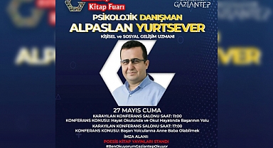 Yurtsever, Gaziantep Kitap Fuarı’nda Hem Konferans Verecek Hem de Okurlarıyla Buluşacak!