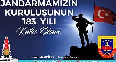 Başkan Mahçiçek’ten Jandarma’nın 183’üncü kuruluş yıl dönümü mesajı