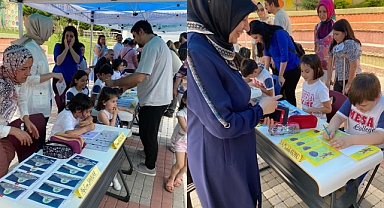 Minik öğrenciler yazdıkları kitapları imzalayarak yazarlığa ilk adımlarını attı