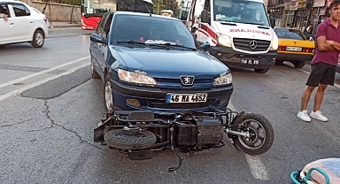 Kahramanmaraş’ta otomobil ile elektrikli bisiklet çarpıştı: 1 yaralı