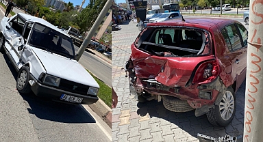 Kahramanmaraş’ta otomobil park halindeki araca çarptı: 2 yaralı