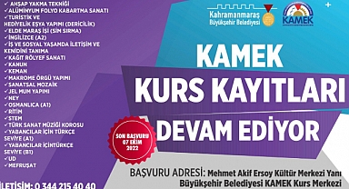 KAMEK Kurs Kayıtları Devam Ediyor