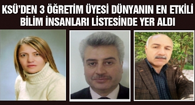KSÜ’den 3 Öğretim Üyesi Dünyanın En Etkili Bilim İnsanları Listesinde Yer Aldı