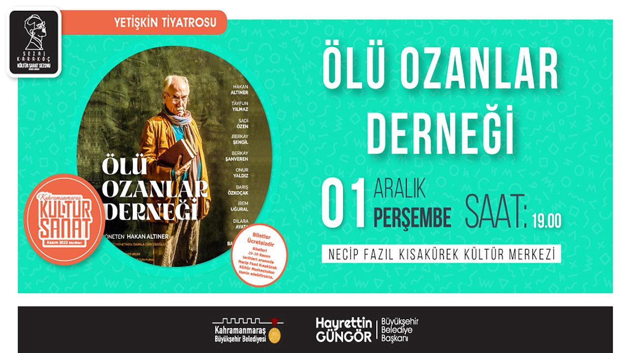 ‘Ölü Ozanlar Derneği’ Tiyatrosu İzleyiciyle Buluşacak