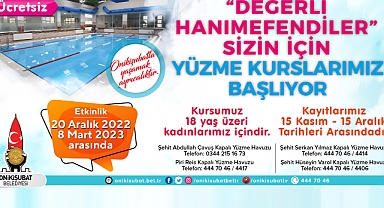 Onikişubat Belediyesi’nden kadınlara özel yüzme kursu