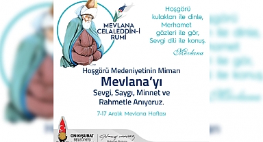 Başkan Mahçiçek’ten Hazreti Mevlana’nın 749’ncı vuslat yıl dönümü mesajı