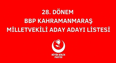 BBP Kahramanmaraş Milletvekili Aday Adayı Listesi