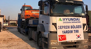 Doosan iş makinaları ile deprem bölgesine destek veriyor