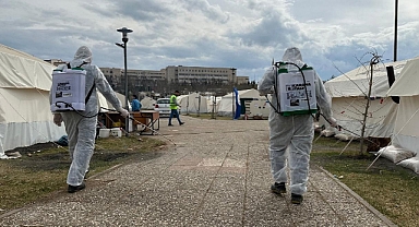 Geçici Barınma Merkezleri Dezenfekte Ediliyor