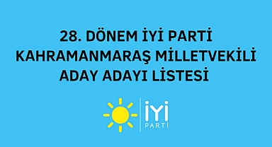 İYİ Parti Kahramanmaraş Milletvekili Aday Adayı Listesi