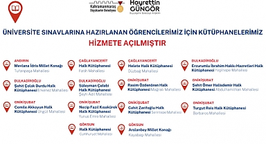 Kahramanmaraş’ta Sınavlara Hazırlanan Öğrenciler İçin Kütüphaneler Hizmet Vermeye Başladı