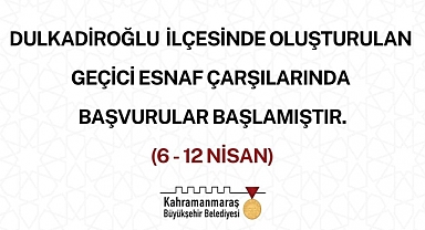 Dulkadiroğlu’nda Oluşturulan Geçici Çarşılara Başvurular Başladı!