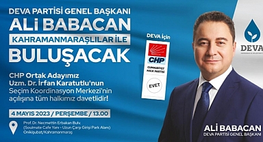 Ali Babacan Kahramanmaraş’a Geliyor!