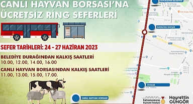 Büyükşehir’den Canlı Hayvan Borsası’na Ücretsiz Ring Seferi