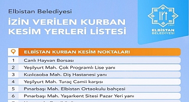 Elbistan'da Kurban kesim alanları belli oldu