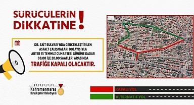 Büyükşehir’den Sürücülere Alternatif Güzergâh Uyarısı!