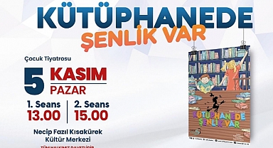 Kütüphanede Şenlik Var Tiyatrosu Minik İzleyicilerini Bekliyor
