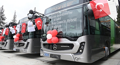 Büyükşehirden Toplu Taşıma Filosuna 10 Yeni Hibrit Otobüs