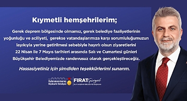 Başkan Görgel: Ziyaretler Salı ve Cumartesi Günleri Randevusuz Yapılacak