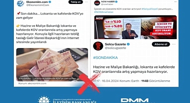 İletişim: Yiyecek ve içecekte KDV artışı yok!