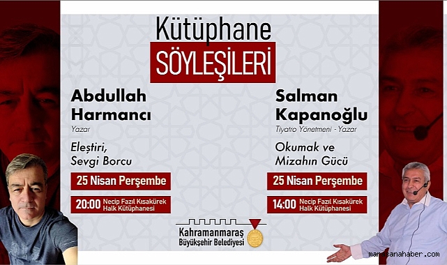 Yazar Harmancı ve Kapanoğlu, Okurlarla Buluşacak