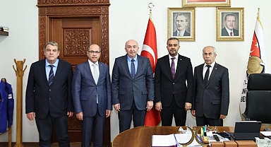 KSÜ Rektörü Yasım'dan Onikişubat Belediye Başkanı Toptaş'a Hayırlı Olsun Ziyareti