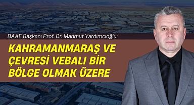Yardımcıoğlu: Kahramanmaraş ve çevresi vebalı bir bölge olmak üzere