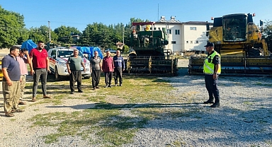 Kahramanmaraş’ta Jandarmadan biçerdöver kullanıcılarına eğitim
