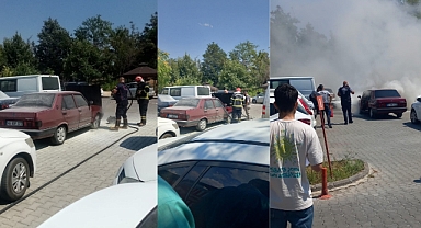 KSÜ Tıp Fakültesi otoparkında yangın paniği! Felaketi, hastanenin güvenlik ekibi önledi!