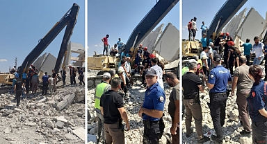 Kahramanmaraş’ta ağır hasarlı binanın yıkımı esnasında moloz düştü: 1 kişi yakalandı