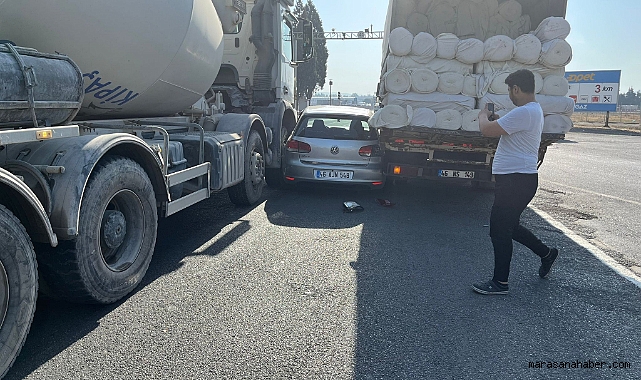 Kahramanmaraş’ta bir garip kaza vakası! Sıkışıp kaldı!