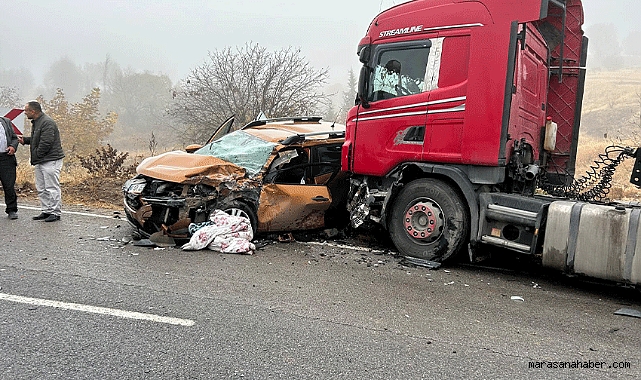 Kahramanmaraş Çağlayancerit'te Trafik Kazası! Otomobil ile Tır Çarpıştı, 3 Yaralı
