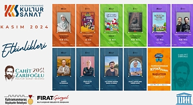 Kahramanmaraş Kasım’da kültür-sanata doyacak!