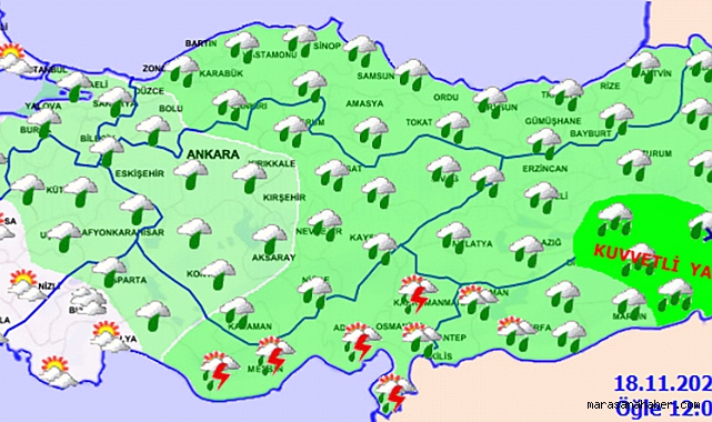 Meteoroloji Kahramanmaraş için kuvvetli sağanak uyarısı verdi!