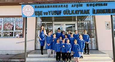 Afşin’de Köy Okulu Mavi Önlüğe Geçti