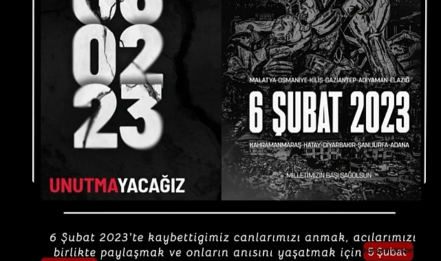 Kahramanmaraş’ta 6 Şubat Deprem Şehitleri Anılacak