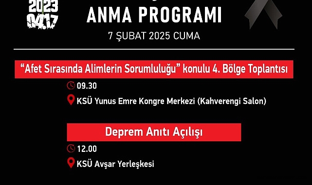 Deprem Şehitleri Anma Programı 7 Şubat’ta Noktalanacak!